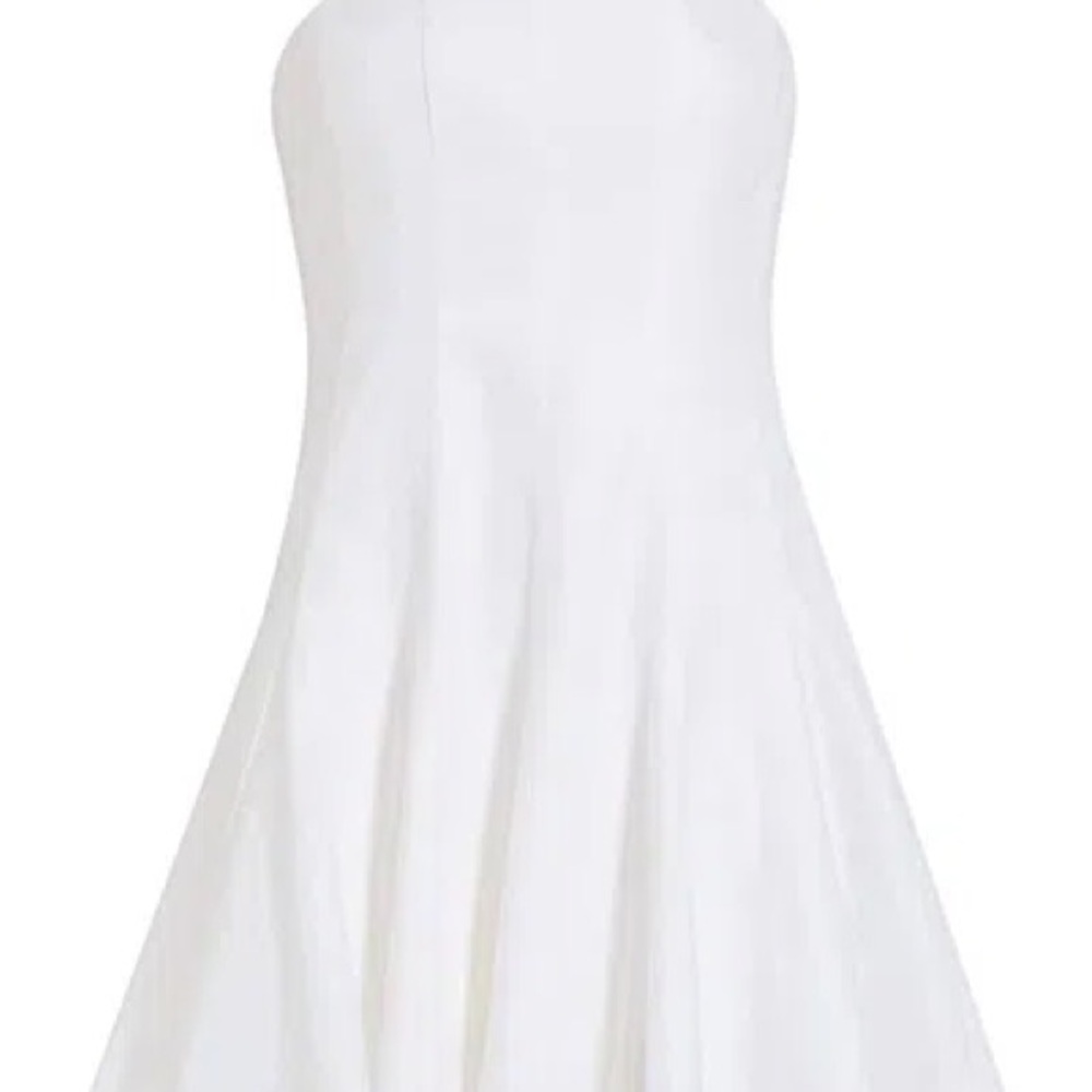 Milly Cameron Solid Linen Strapless Dress White Size 2 - Picture 6 of 13